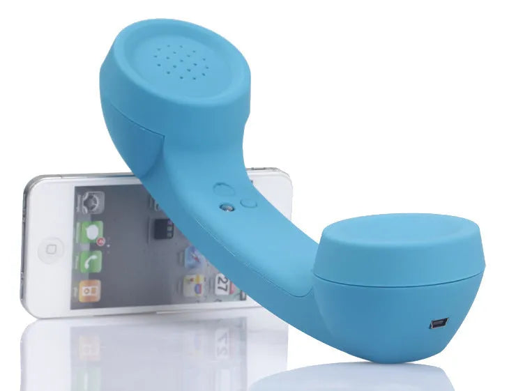 Retro-style Bluetooth wireless headset microphone in various colours with hanging ear design
