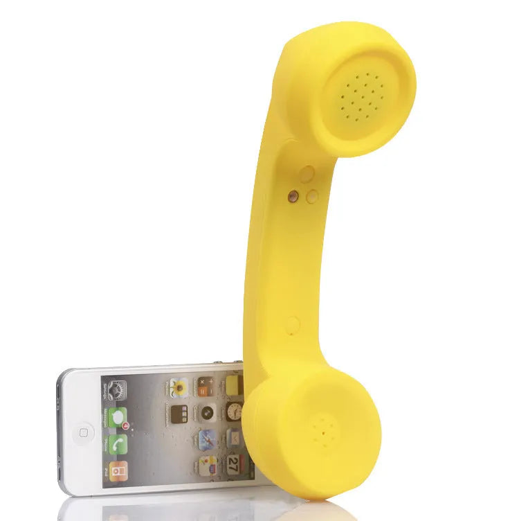 Retro-style Bluetooth wireless headset microphone in various colours with hanging ear design