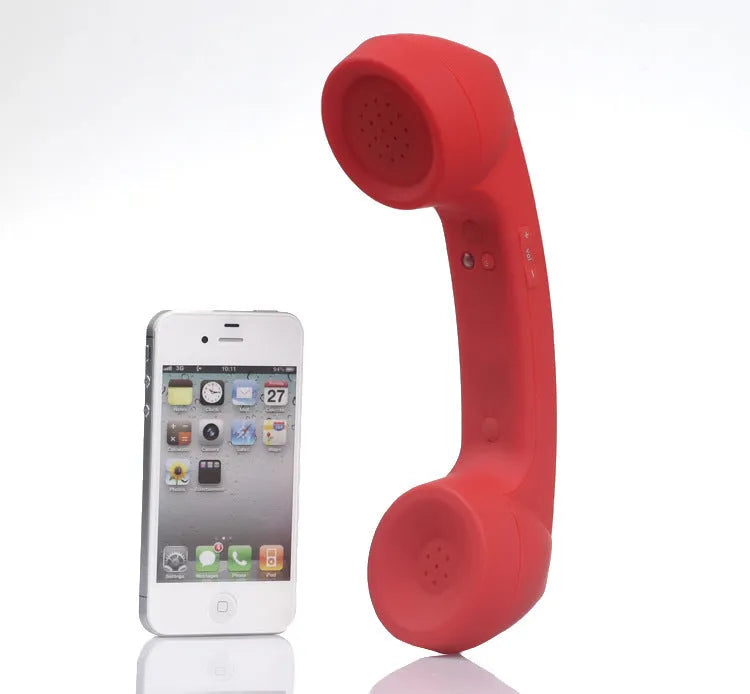 Retro-style Bluetooth wireless headset microphone in various colours with hanging ear design