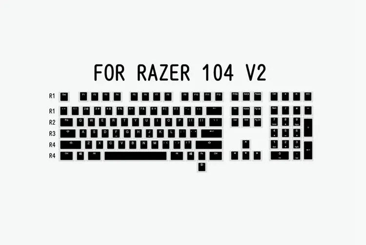 White and black PBT double-shot pudding keycaps for backlit mechanical keyboards.
