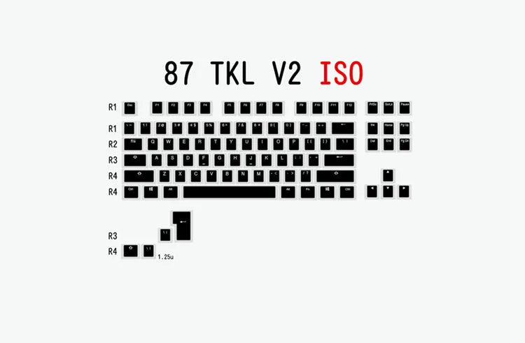 White and black PBT double-shot pudding keycaps for backlit mechanical keyboards.