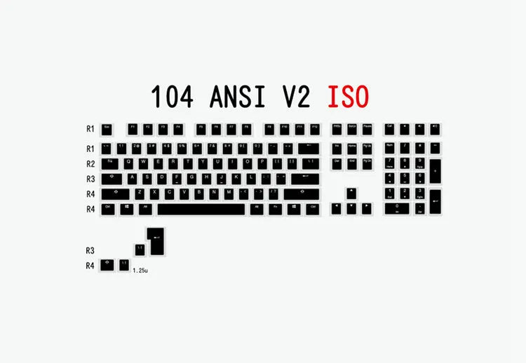 White and black PBT double-shot pudding keycaps for backlit mechanical keyboards.