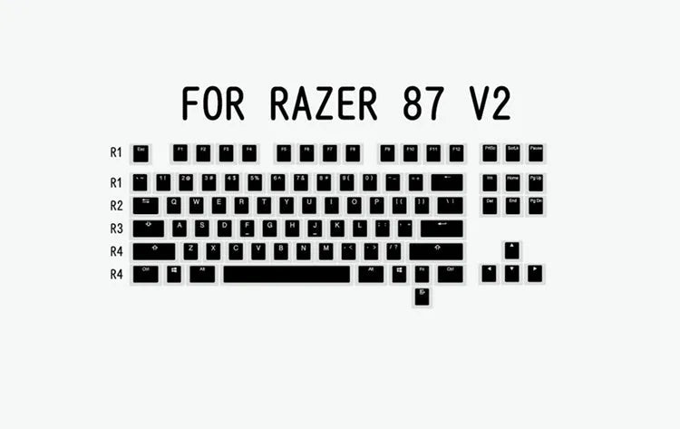 White and black PBT double-shot pudding keycaps for backlit mechanical keyboards.