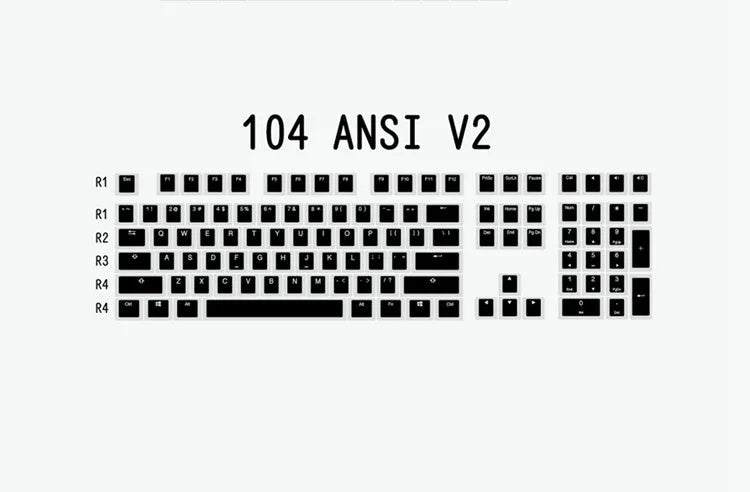 White and black PBT double-shot pudding keycaps for backlit mechanical keyboards.