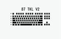 White and black PBT double-shot pudding keycaps for backlit mechanical keyboards.