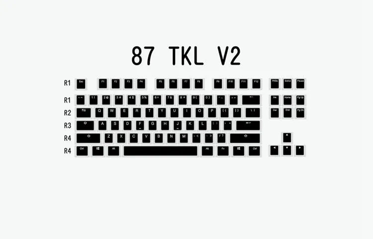White and black PBT double-shot pudding keycaps for backlit mechanical keyboards.