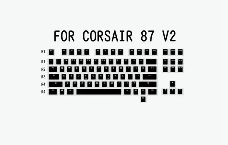 White and black PBT double-shot pudding keycaps for backlit mechanical keyboards.