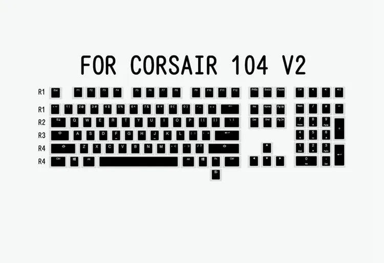 White and black PBT double-shot pudding keycaps for backlit mechanical keyboards.