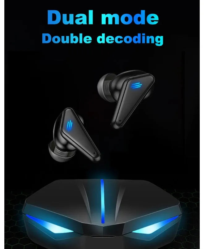 Blue K55 wireless Bluetooth gaming earbuds with TWS stereo and low latency for mobile gaming