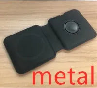White 2 in 1 magnetic wireless charging dock with foldable design showing dual charging surfaces
