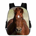 Horse cartoon design school backpack in polyester with multiple size options