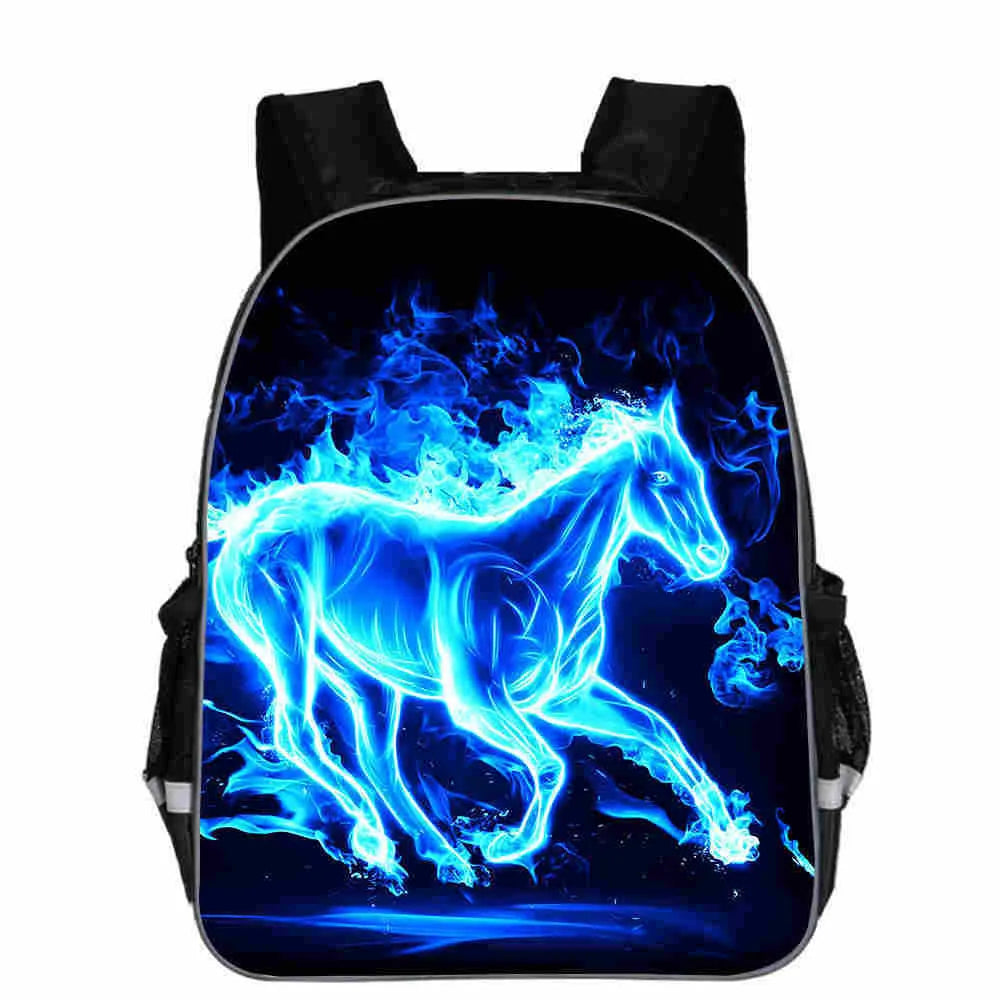 Horse cartoon design school backpack in polyester with multiple size options