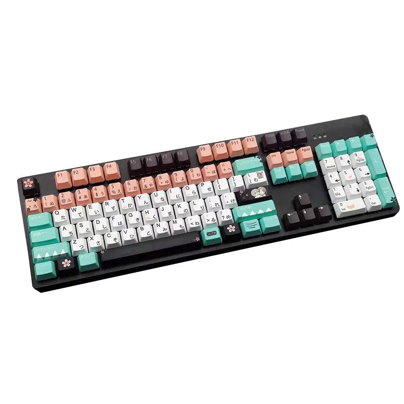 Green PBT plastic keycaps with Cherry profile for mechanical keyboards