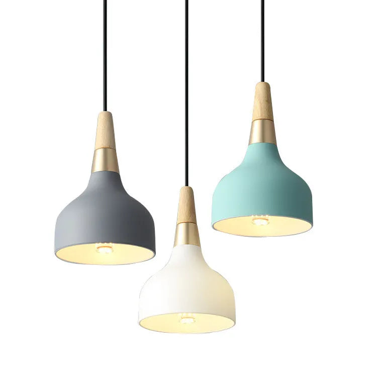 Three-headed small chandelier macaron light luxury style for dining room and corridor 150x200mm black finish