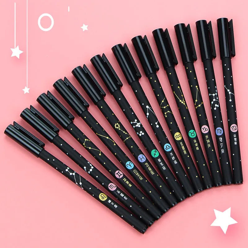 Constellation gel pen 12-pack with 0.5mm needle tube point in five different style variations