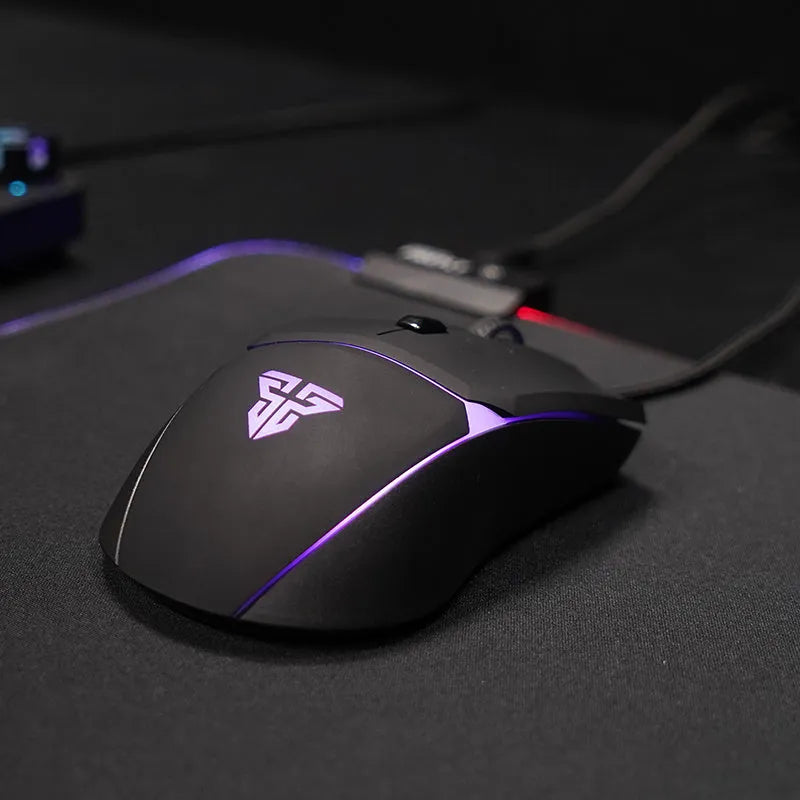 Fantech Vx7 wired gaming mouse with 6D macro buttons, 8200 DPI optical sensor, ergonomic design, black colour