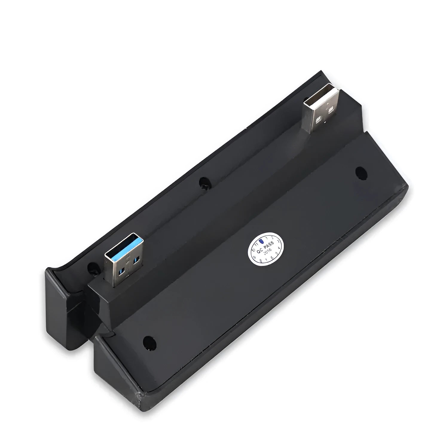 Black PS4 Slim USB hub with 2.0 and 3.0 interfaces for PlayStation 4 console expansion