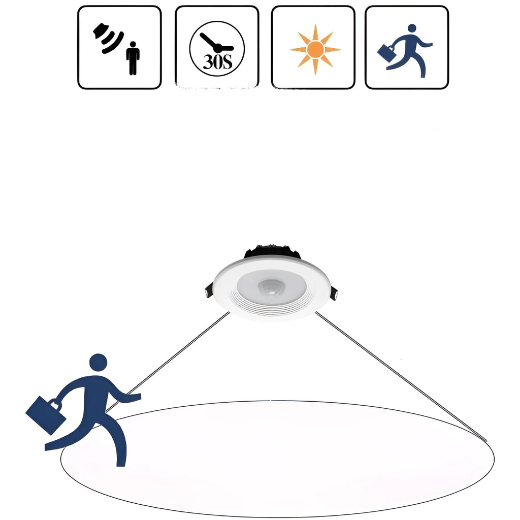 Infrared body sensing aluminium LED down light for kitchen study toilet installation