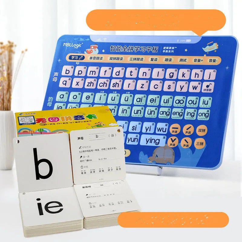 Chinese spelling training audio wall chart educational toy for children with pinyin cards