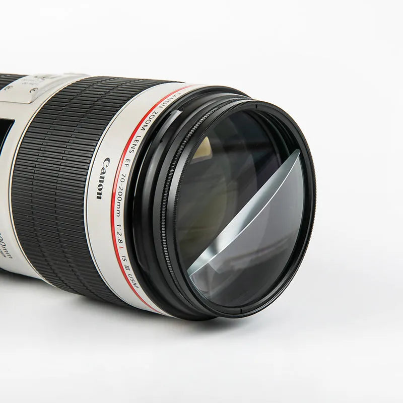 77mm half moon mirror SLR filter with rotatable ring for creative photography effects