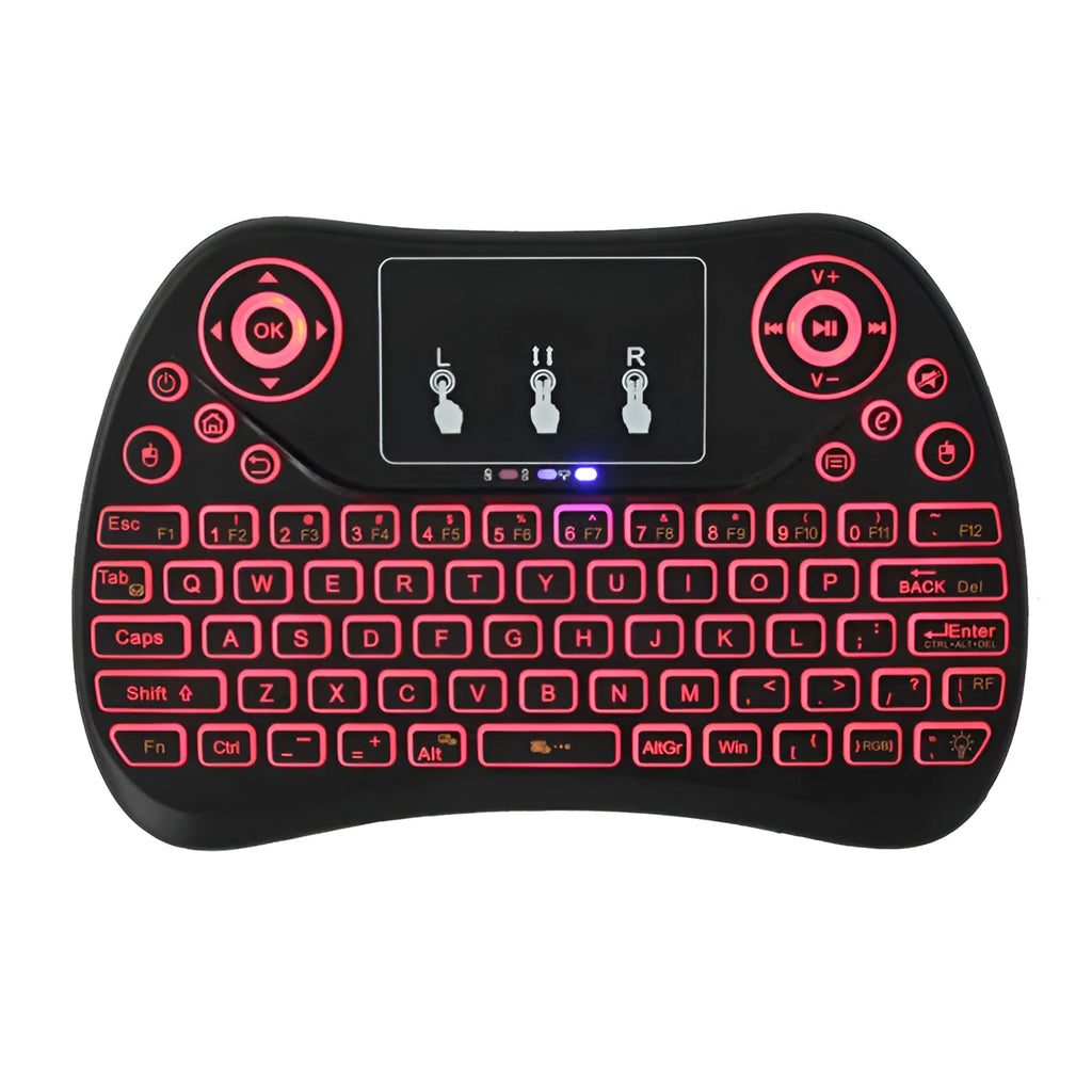 Mini touch keyboard with seven-color backlight and 2.4G wireless USB interface