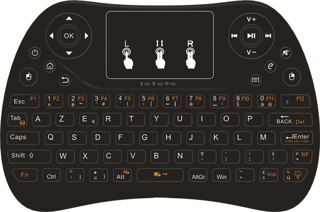 Mini touch keyboard with seven-color backlight and 2.4G wireless USB interface