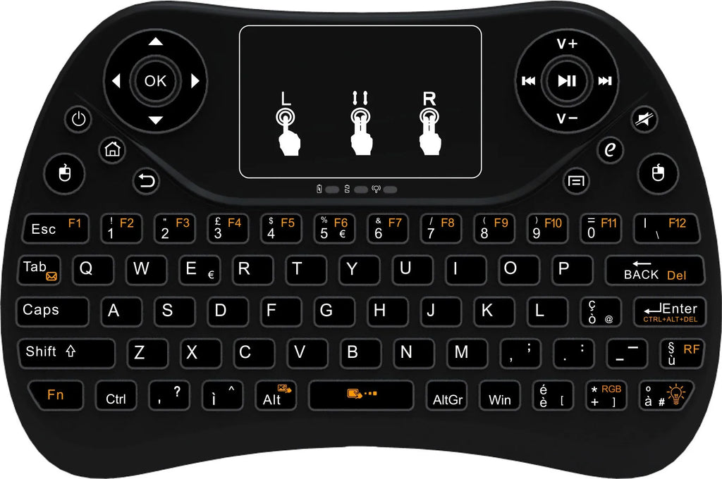 Mini touch keyboard with seven-color backlight and 2.4G wireless USB interface