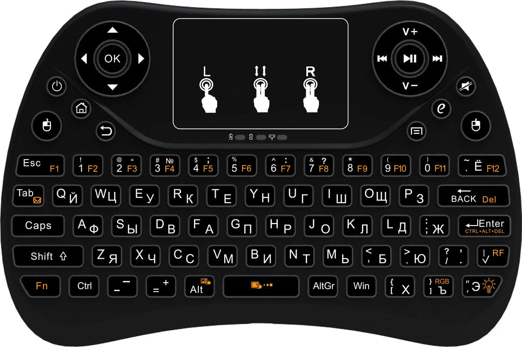 Mini touch keyboard with seven-color backlight and 2.4G wireless USB interface