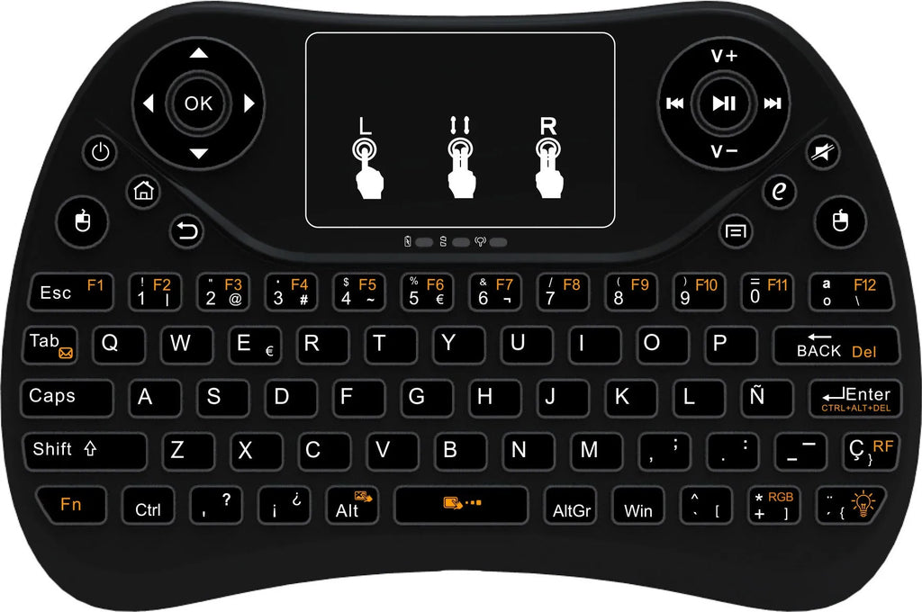 Mini touch keyboard with seven-color backlight and 2.4G wireless USB interface