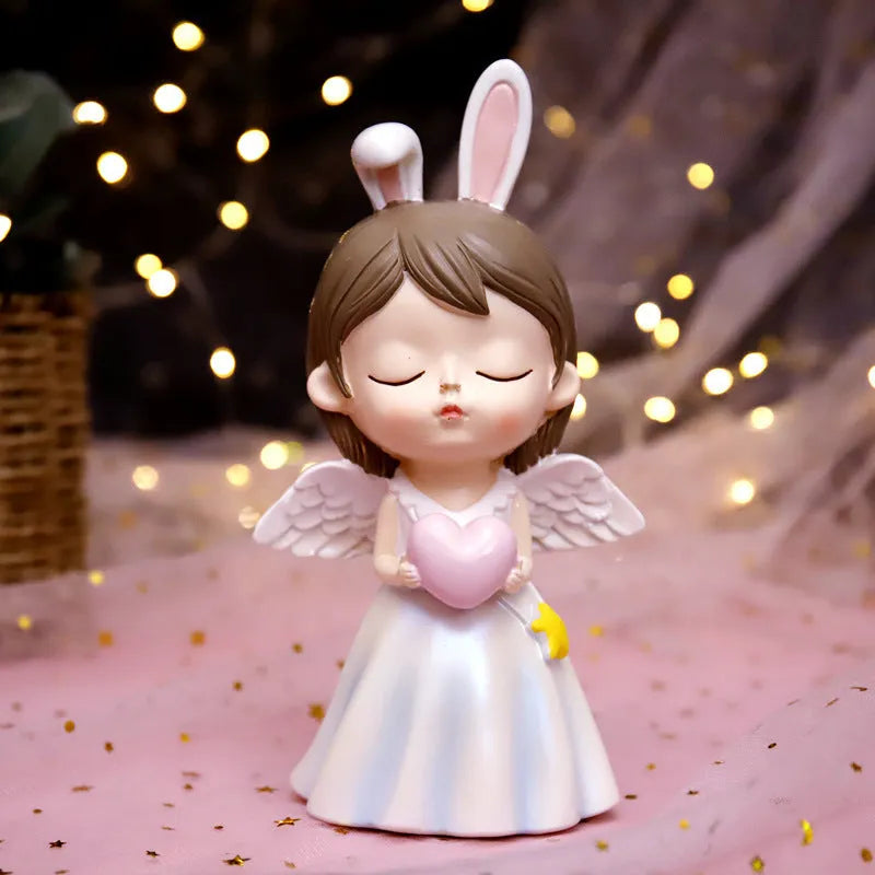 Angel wings star light made of synthetic resin with star and wing design, available in prayer or love style options