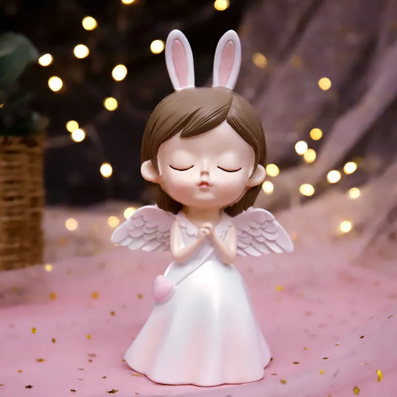 Angel wings star light made of synthetic resin with star and wing design, available in prayer or love style options