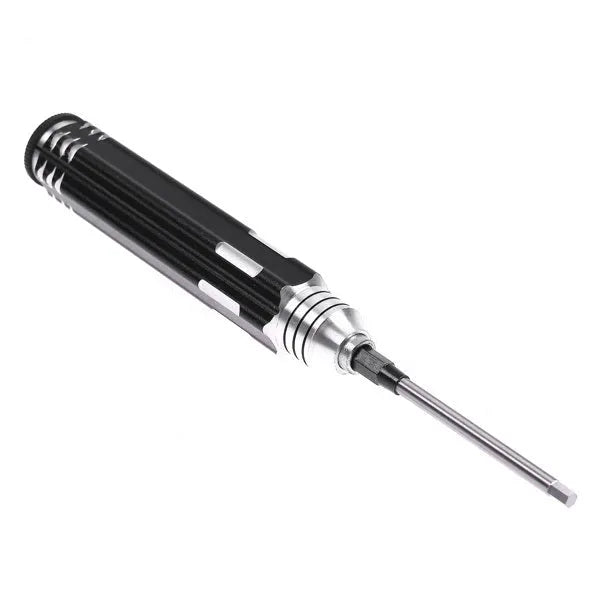 Four-piece hexagon socket screwdriver set with four separate bits and aluminium handle for aeromodelling