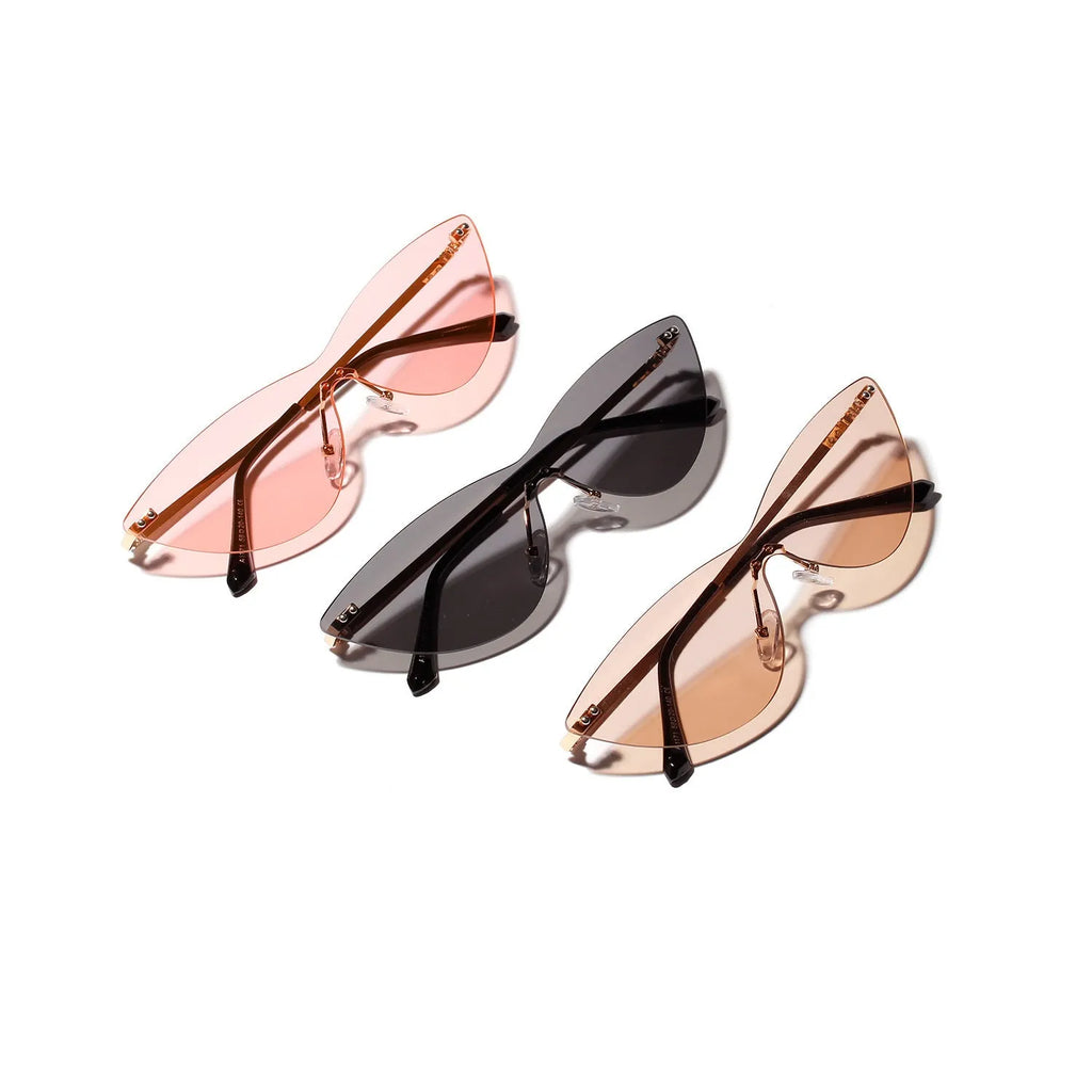 Brown tinted vintage sunglasses with a metal frame for adults.