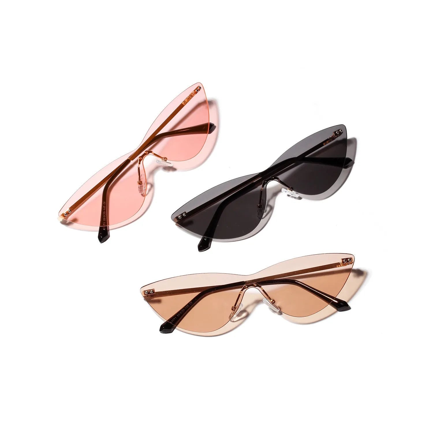 Brown tinted vintage sunglasses with a metal frame for adults.