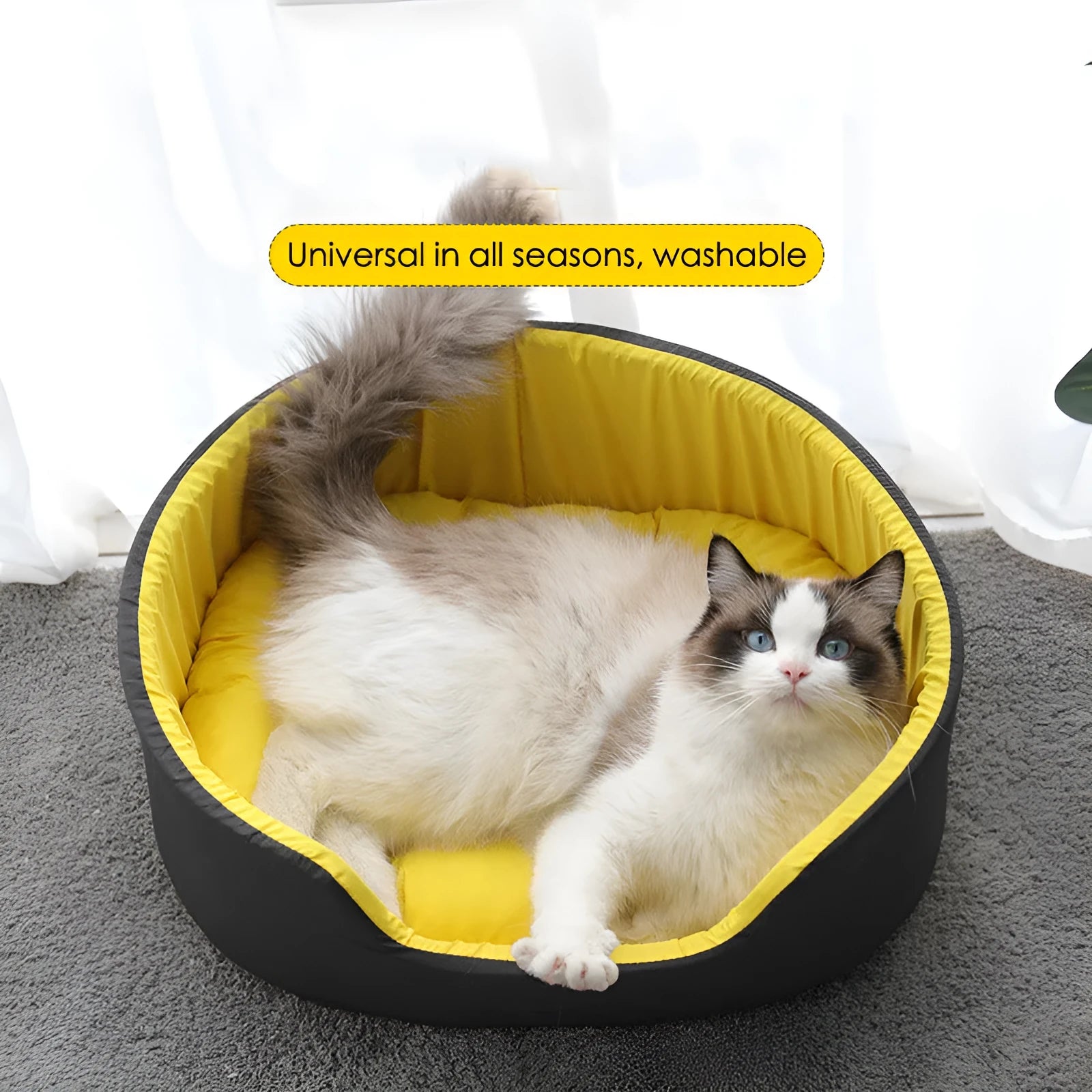 Washable cloth pet kennel for winter use in black or green colours