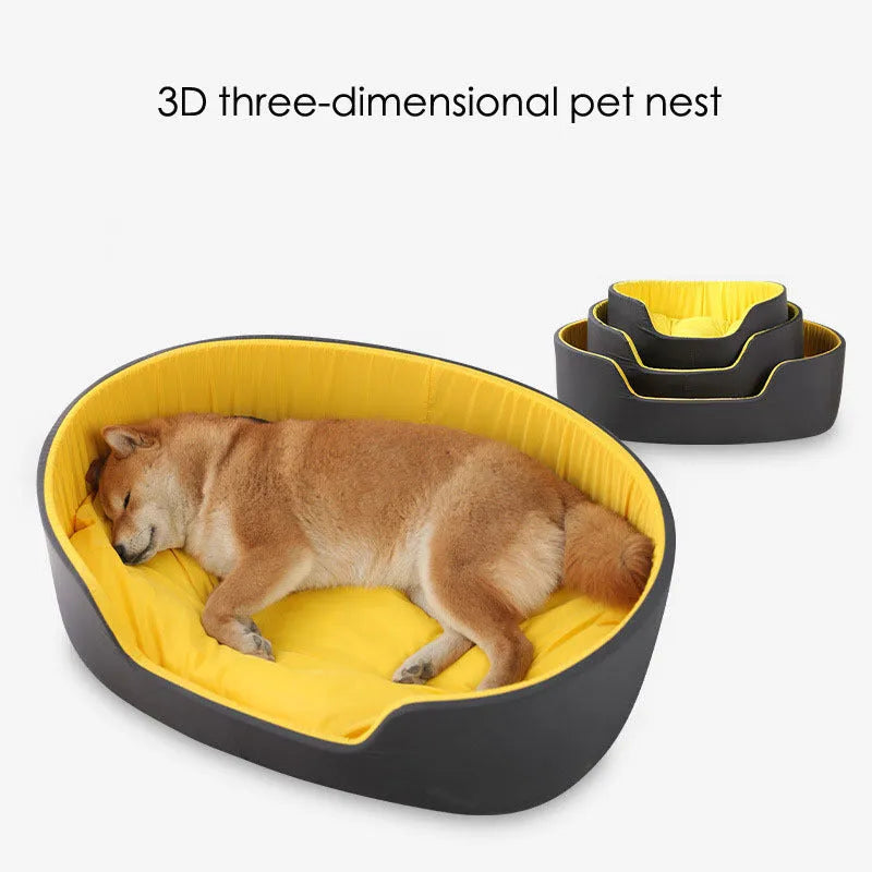Washable cloth pet kennel for winter use in black or green colours