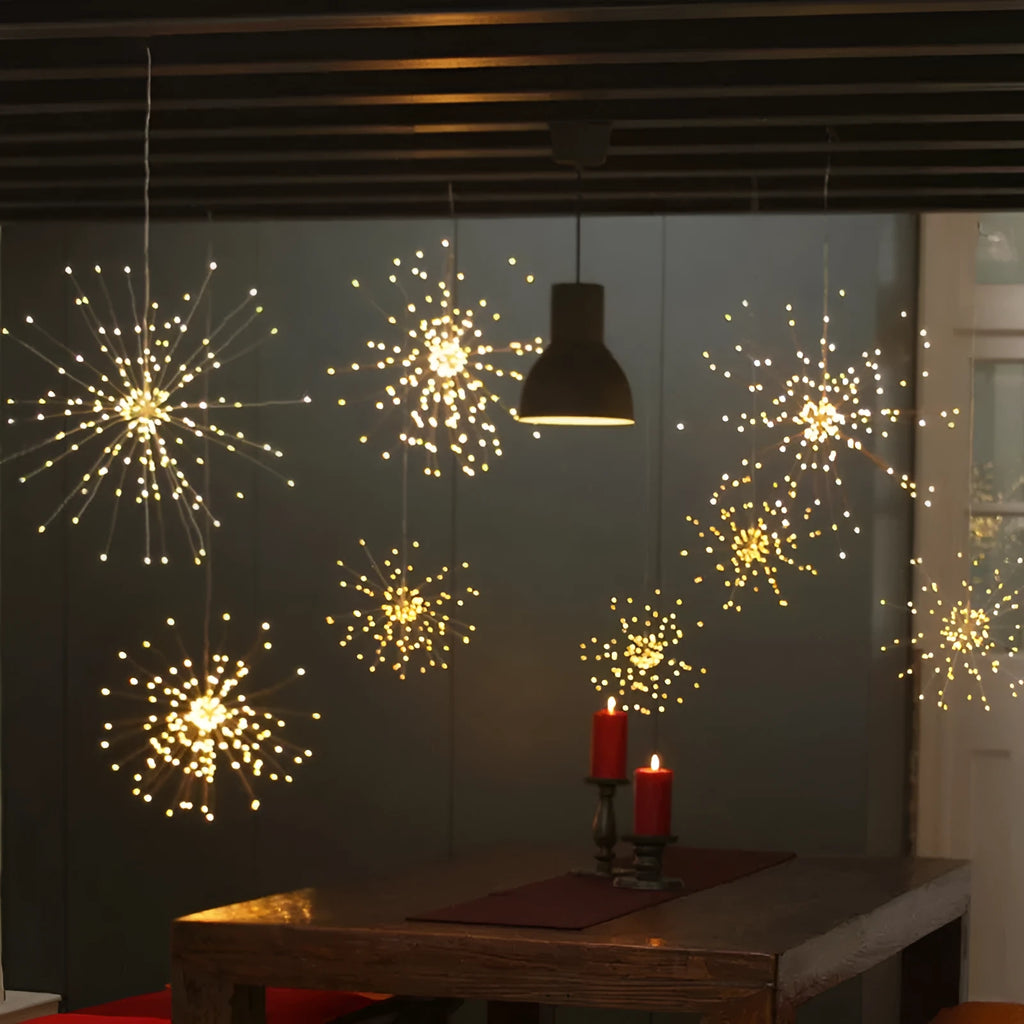 Solar-powered LED meteor shower light with multiple light units for indoor and outdoor decoration