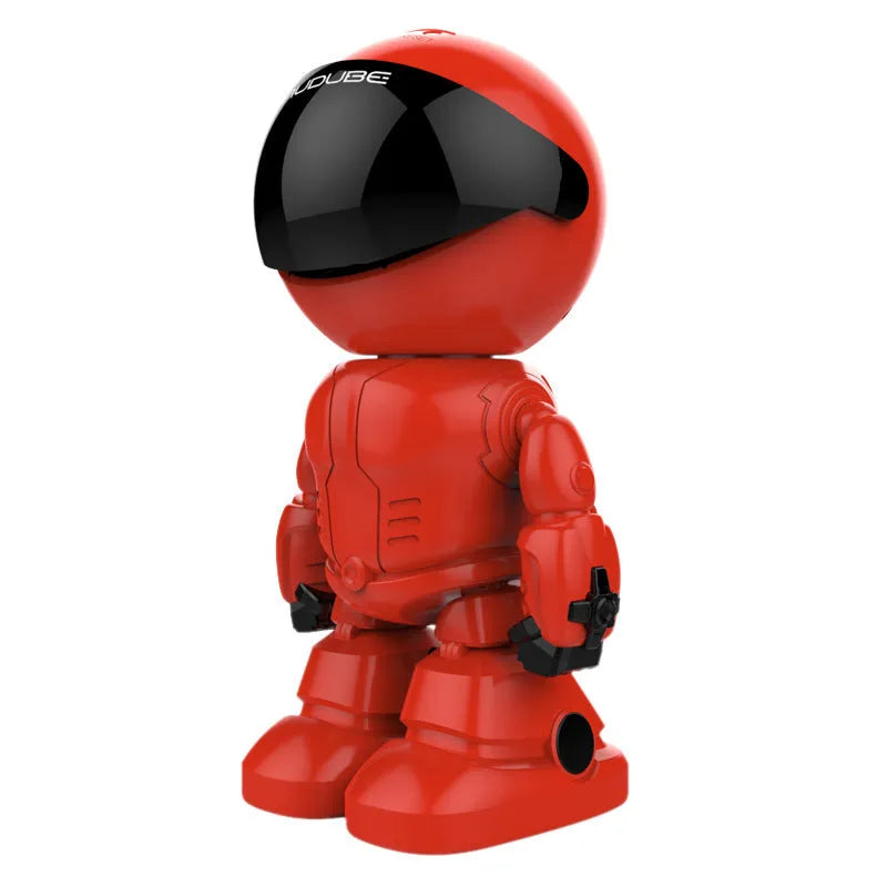 Silver remote HD night vision robot security camera with 355° rotation capability