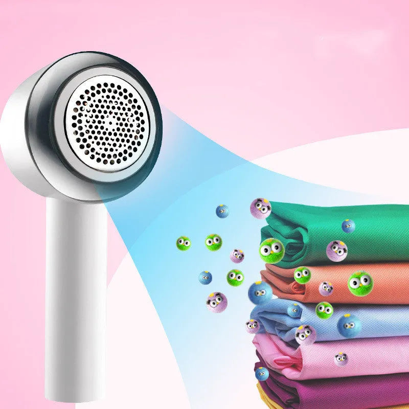 White rechargeable clothes shaver for removing pills from jerseys with 3W motor and compact design