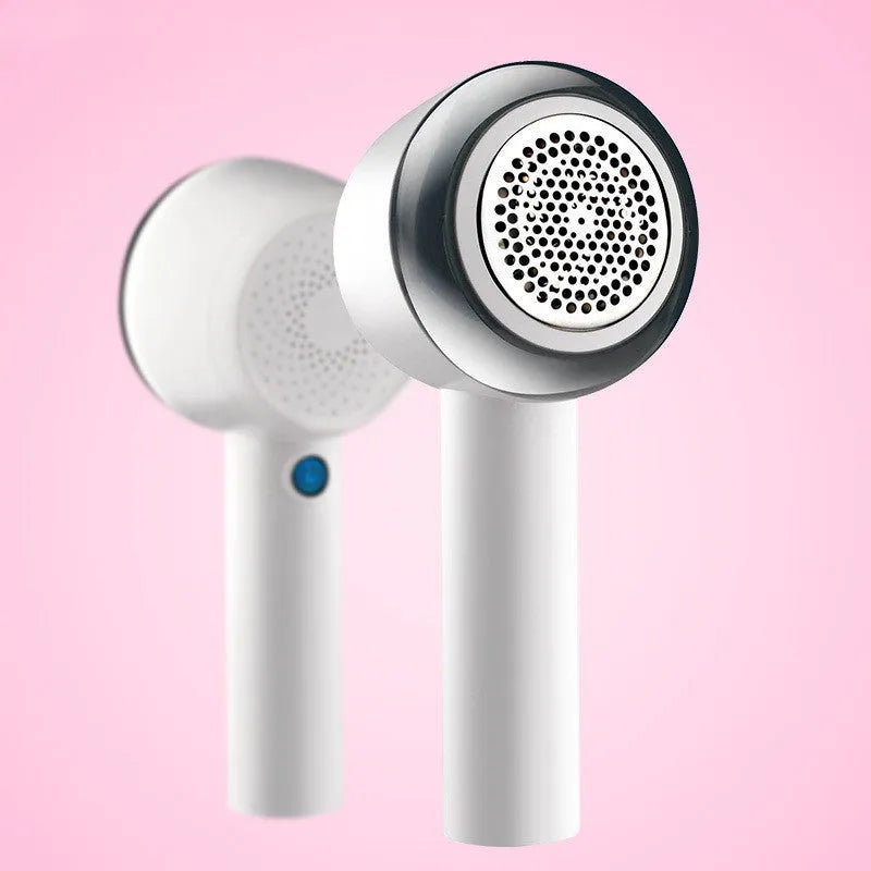 White rechargeable clothes shaver for removing pills from jerseys with 3W motor and compact design