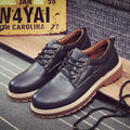 Men's round toe casual shoes with PU upper and rubber sole in black, brown, dark brown