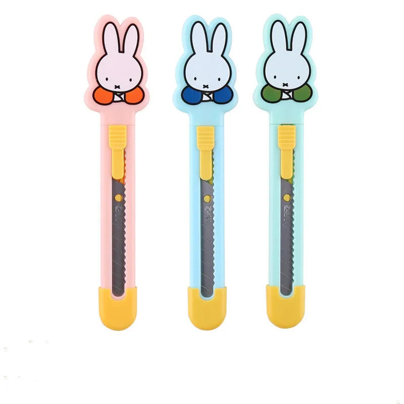 Cartoon-themed art knife showing one of five available style designs including Miffy and Robot.