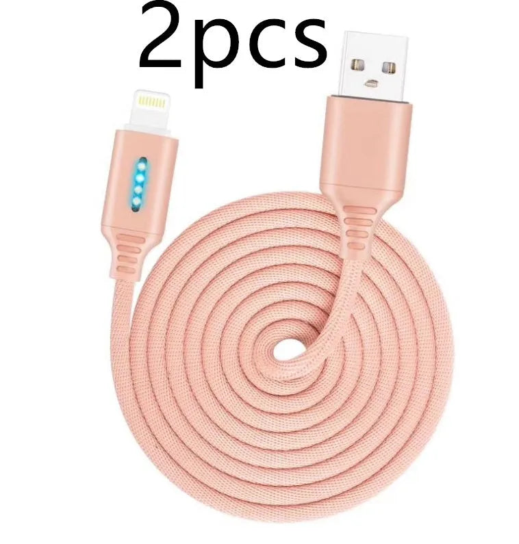 Fabric weave USB fast charging cable in black, 1 metre length for Android iPhone Type-C devices