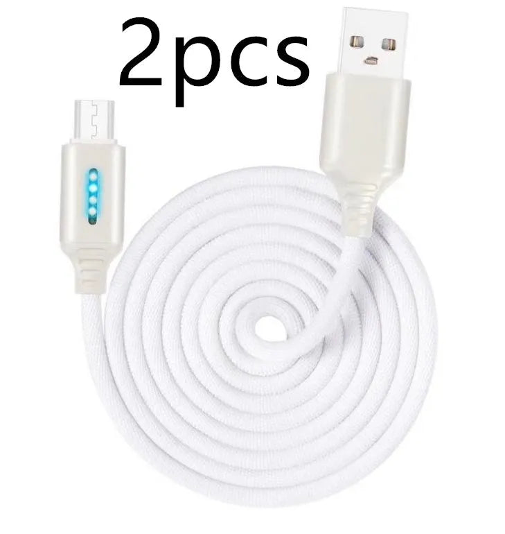 Fabric weave USB fast charging cable in black, 1 metre length for Android iPhone Type-C devices