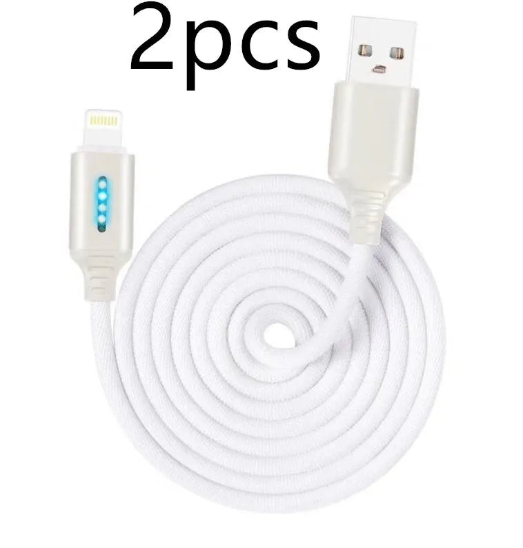 Fabric weave USB fast charging cable in black, 1 metre length for Android iPhone Type-C devices