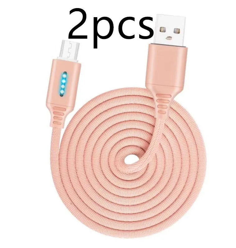Fabric weave USB fast charging cable in black, 1 metre length for Android iPhone Type-C devices