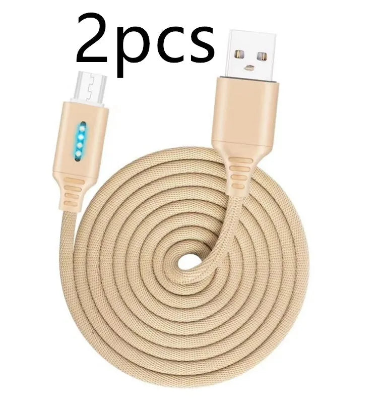 Fabric weave USB fast charging cable in black, 1 metre length for Android iPhone Type-C devices