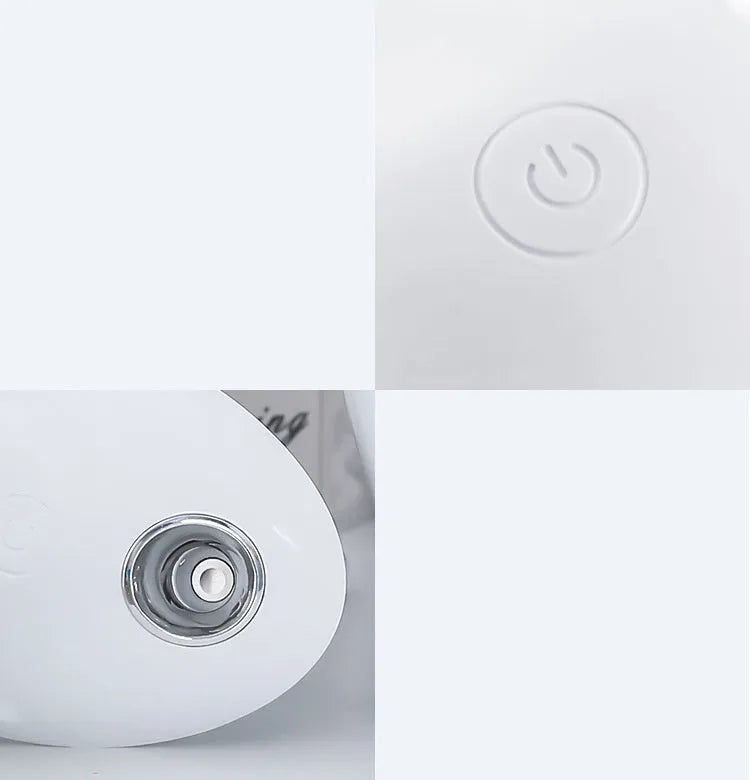 White round aromatherapy humidifier with 800ml water tank and USB cable