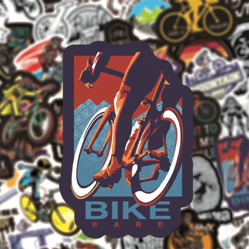 Pack of self-adhesive bicycle doodle stickers for mountain bike and MTB customisation.