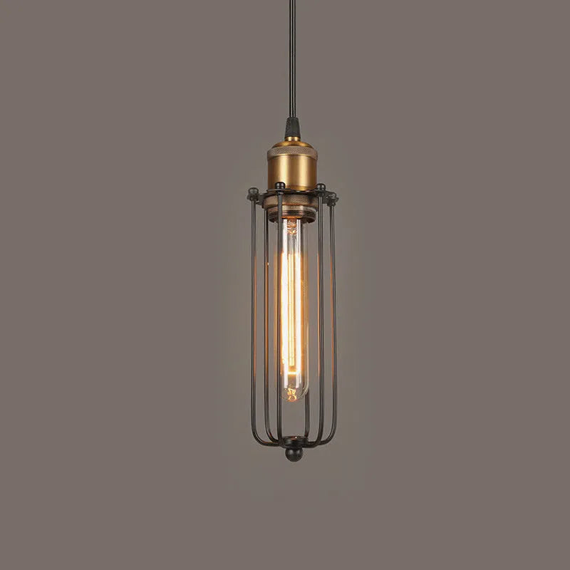 Brown iron gladiator-style chandelier with fishing line shape for ceiling installation.